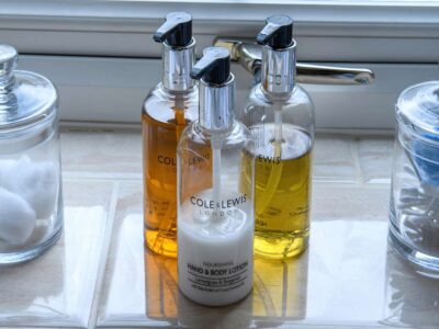 Luxury toiletries in the bathroom - 5* self catering cottage near Bangor, North Wales
