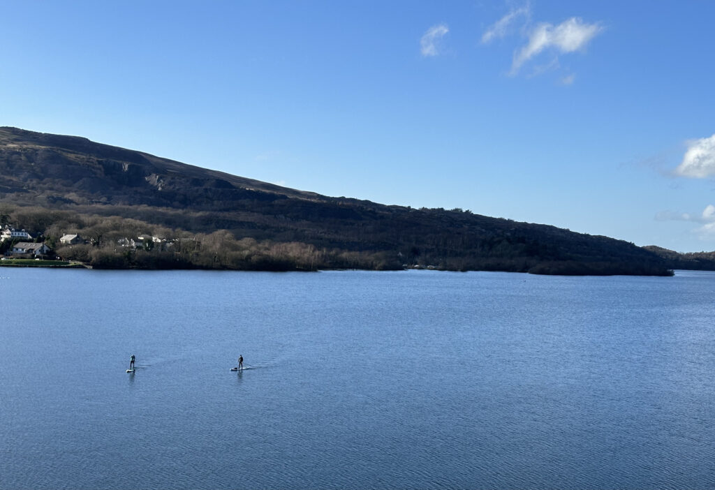 Paddle boarding on Llyn Padarn at the foot of Eryri